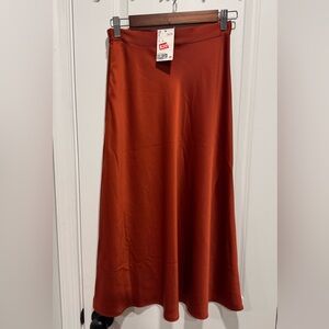 H&M A-Line Skirt in Rich Rust